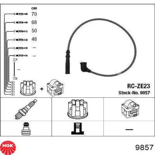 Fios de alta voltagem, kit NGK 9857 preço, a partir de 27,16 USD