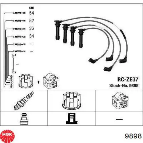 Fios de alta voltagem, kit NGK 9898 preço, a partir de 45,09 USD