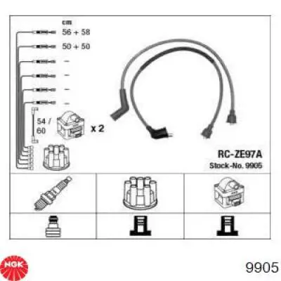 Fios de alta voltagem, kit NGK 9905 preço, a partir de 94,97 USD