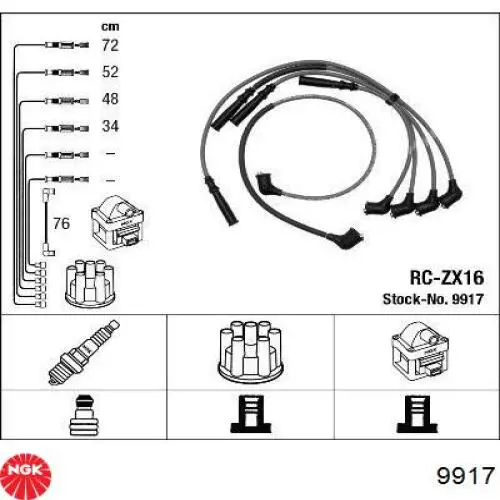 Fios de alta voltagem, kit NGK 9917 preço, a partir de 33,59 USD
