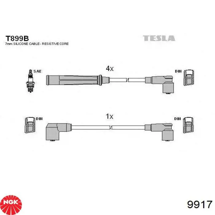 Compre 9917 NGK Fios de alta voltagem, kit