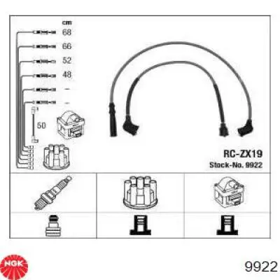Fios de alta voltagem, kit NGK 9922 preço, a partir de 38,89 USD