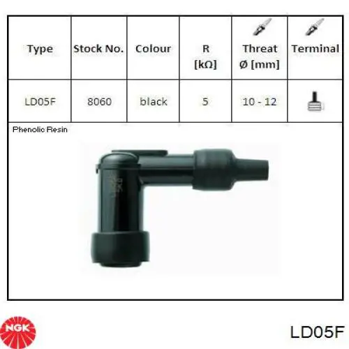 Ponta da vela de ignição NGK LD05FP