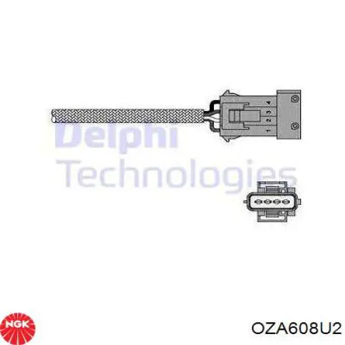 Sonda lambda, sensor de oxigênio até o catalisador NGK OZA608U2
