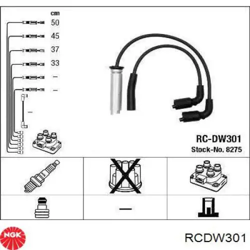 RCDW301 NGK Fios de alta voltagem, kit