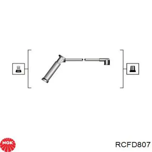 RCFD807 NGK Fios de alta voltagem, kit