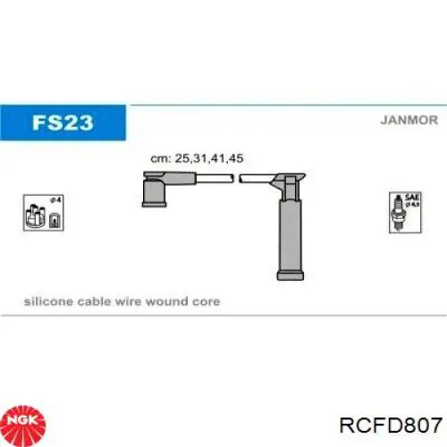 Compre RCFD807 NGK Fios de alta voltagem, kit