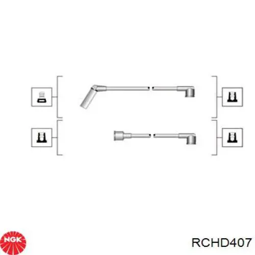 Compre RCHD407 NGK Fios de alta voltagem, kit