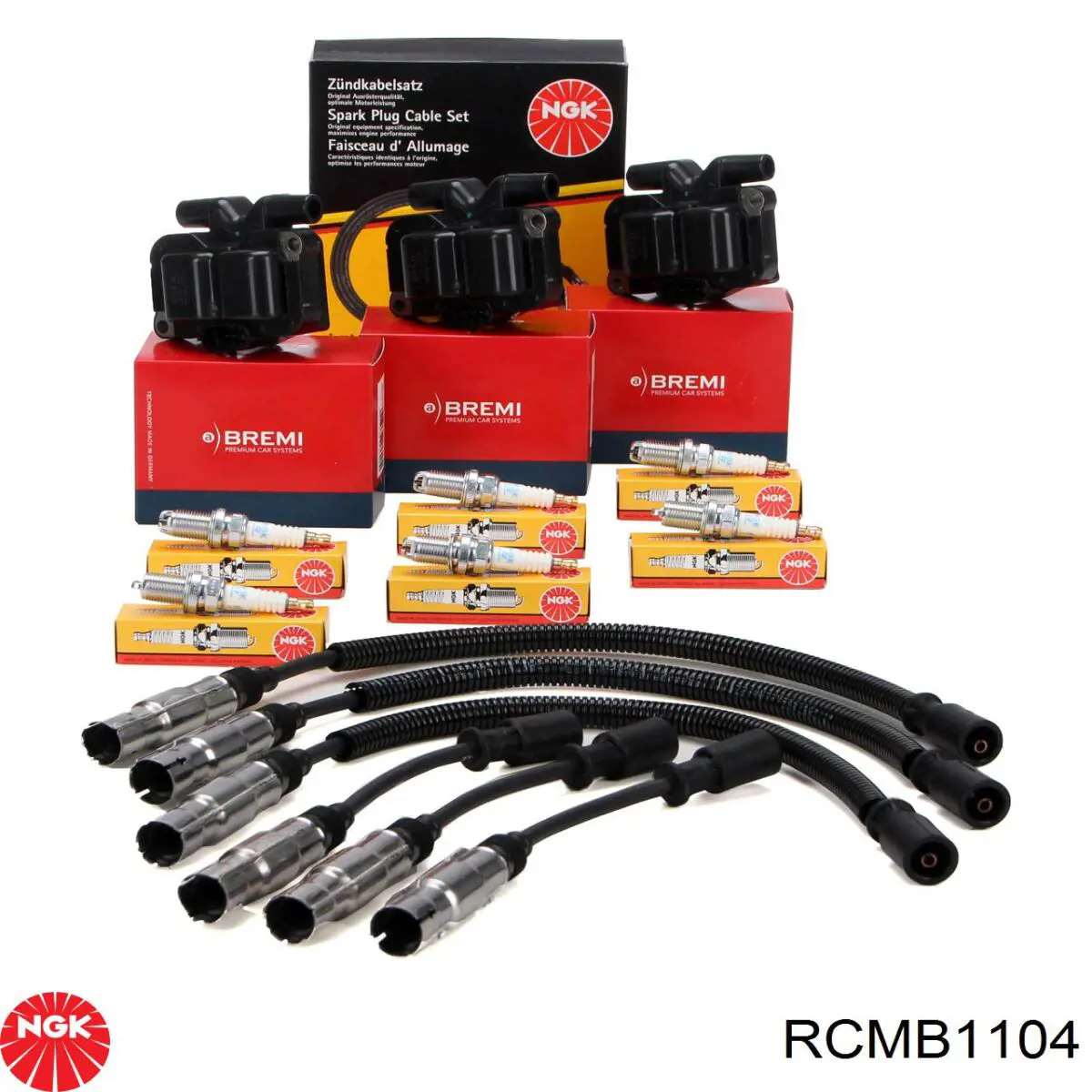 RCMB1104 NGK Fios de alta voltagem, kit