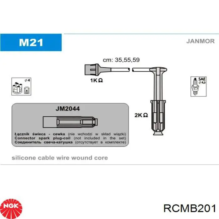 Fios de alta voltagem, kit NGK RCMB201 preço, a partir de 81,43 USD