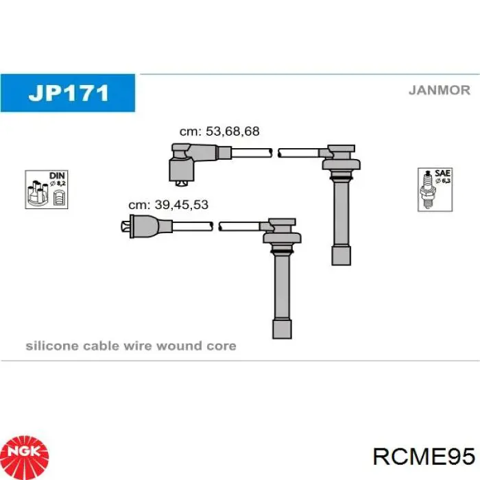 Fios de alta voltagem, kit NGK RCME95 preço, a partir de 57,81 USD