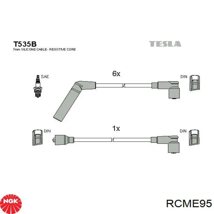 Fios de alta voltagem, kit RCME95 NGK