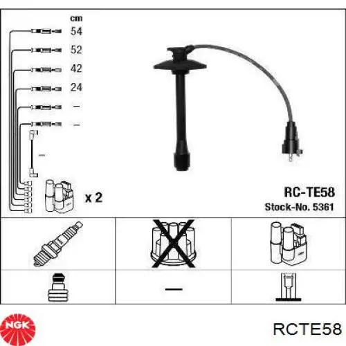 RCTE58 NGK Fios de alta voltagem, kit