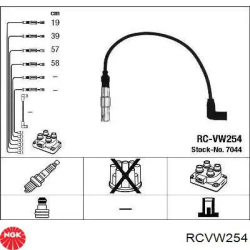 Fios de alta voltagem, kit NGK RCVW254 preço, a partir de 47,88 USD