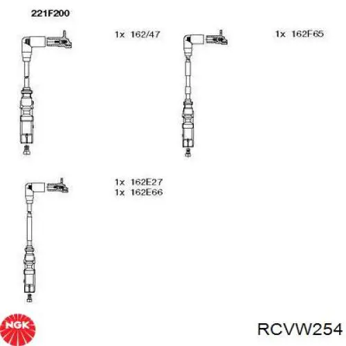 Compre RCVW254 NGK Fios de alta voltagem, kit
