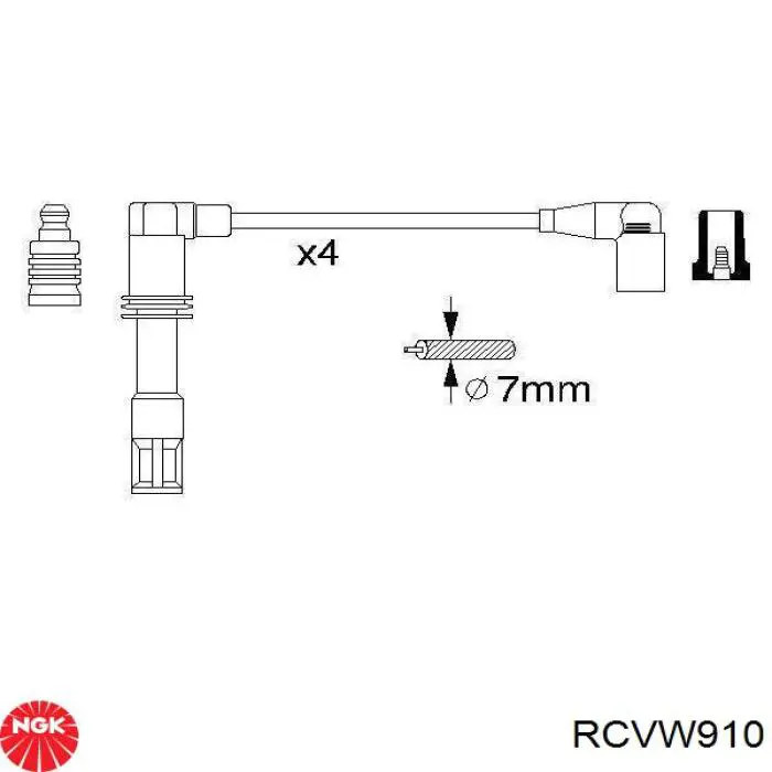 Compre RCVW910 NGK Fios de alta voltagem, kit