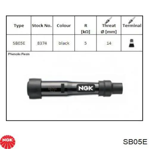 SB05E NGK Ponta da vela de ignição