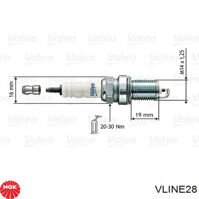 Vela de ignição VLINE28 NGK
