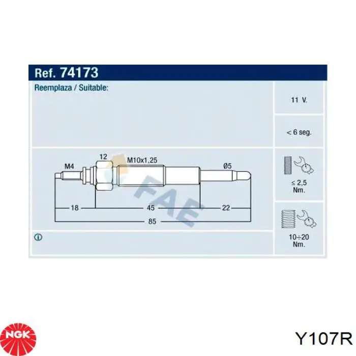 Vela de incandescência Y107R NGK