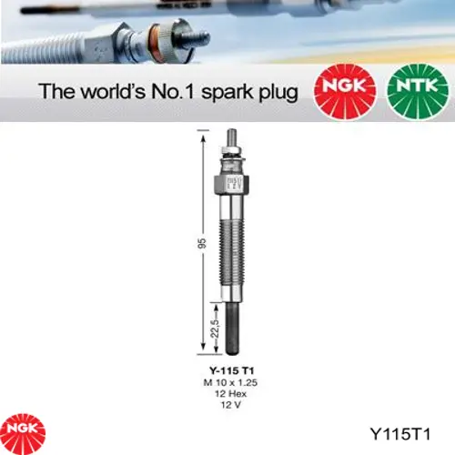 Y115T1 NGK Vela de incandescência