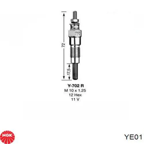 Compre YE01 NGK Vela de incandescência