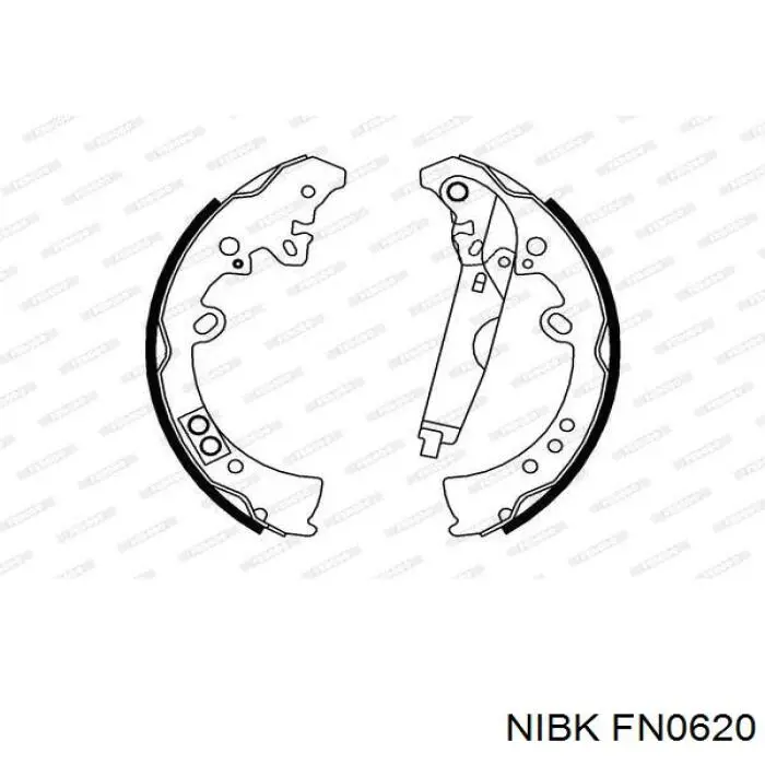 Sapatas do freio traseiras de tambor Nibk FN0620 preço, a partir de 80,14 USD