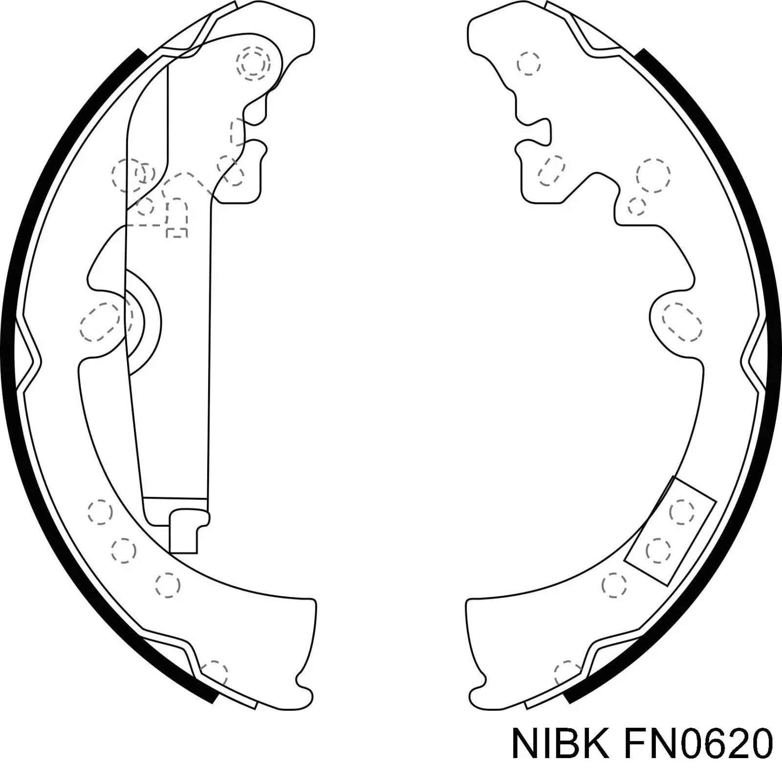 FN0620 Nibk Sapatas do freio traseiras de tambor