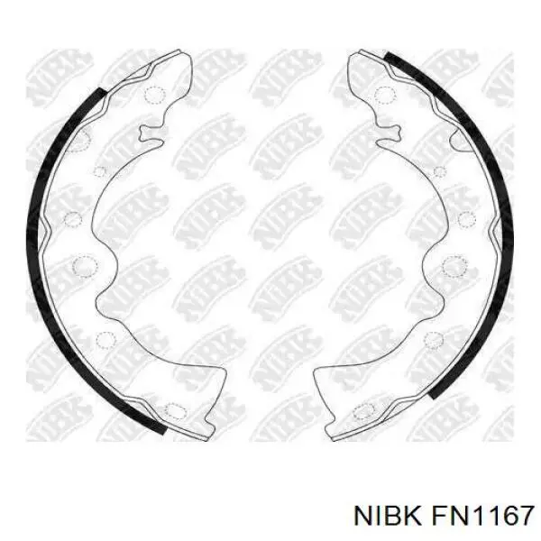 FN1167 Nibk Sapatas do freio traseiras de tambor