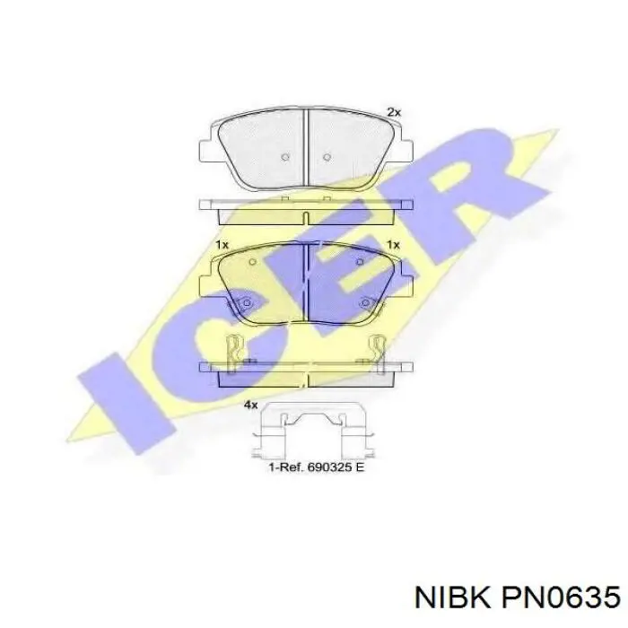 Sapatas do freio dianteiras de disco Nibk PN0635 preço, a partir de 32,33 USD