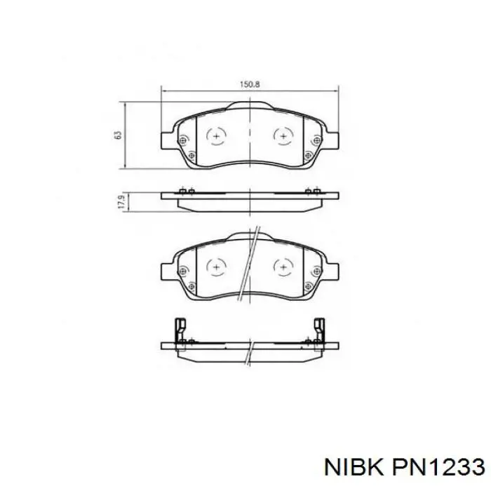 Sapatas do freio dianteiras de disco Nibk PN1233 preço, a partir de 23,36 USD