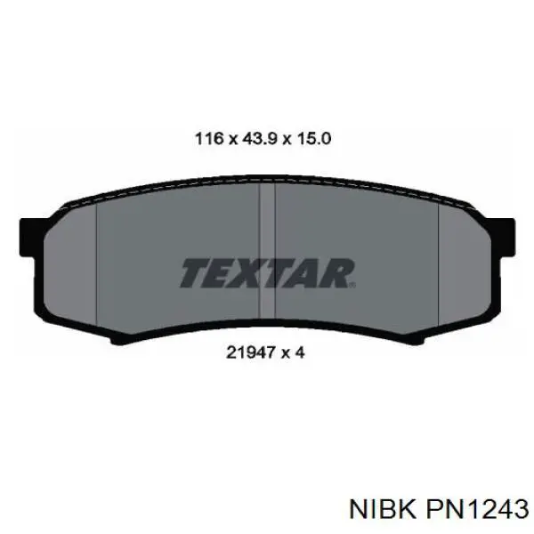 Compre PN1243 Nibk Sapatas do freio traseiras de disco