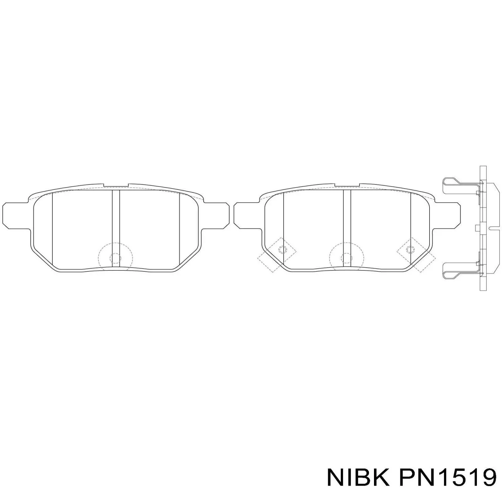 PN1519 Nibk Sapatas do freio traseiras de disco