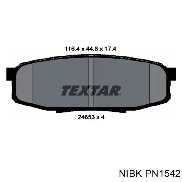 PN1542 Nibk Sapatas do freio traseiras de disco