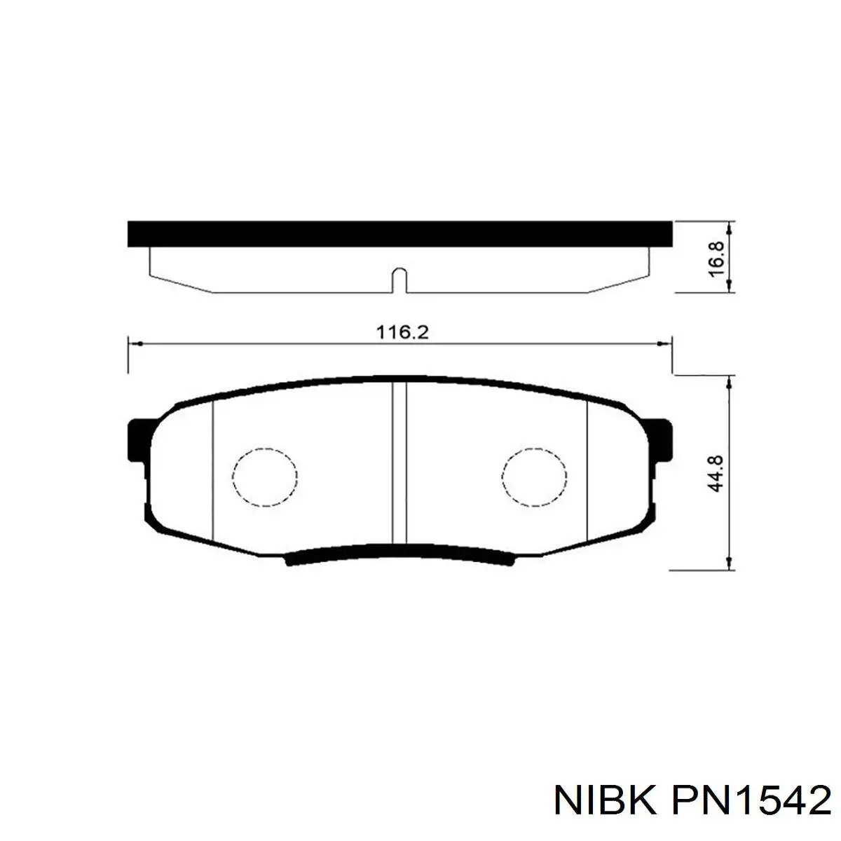 Sapatas do freio traseiras de disco Nibk PN1542