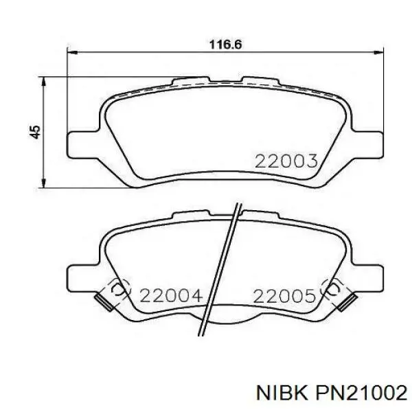 Sapatas do freio traseiras de disco Nibk PN21002 preço, a partir de 33,13 USD