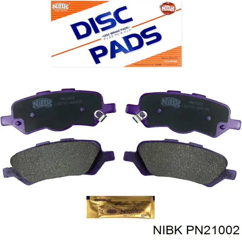 PN21002 Nibk Sapatas do freio traseiras de disco