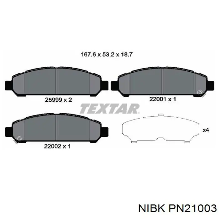 Sapatas do freio dianteiras de disco Nibk PN21003 preço, a partir de 75,49 USD