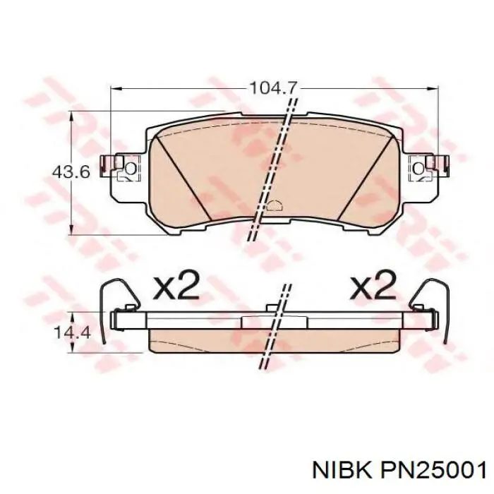 Compre PN25001 Nibk Sapatas do freio traseiras de disco