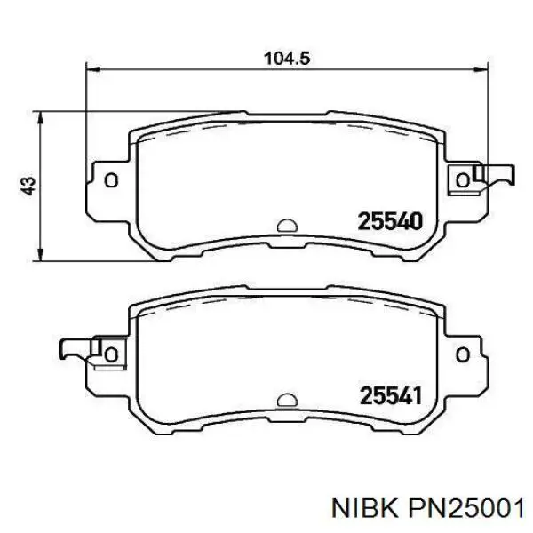 Sapatas do freio traseiras de disco Nibk PN25001 preço, a partir de 23,29 USD