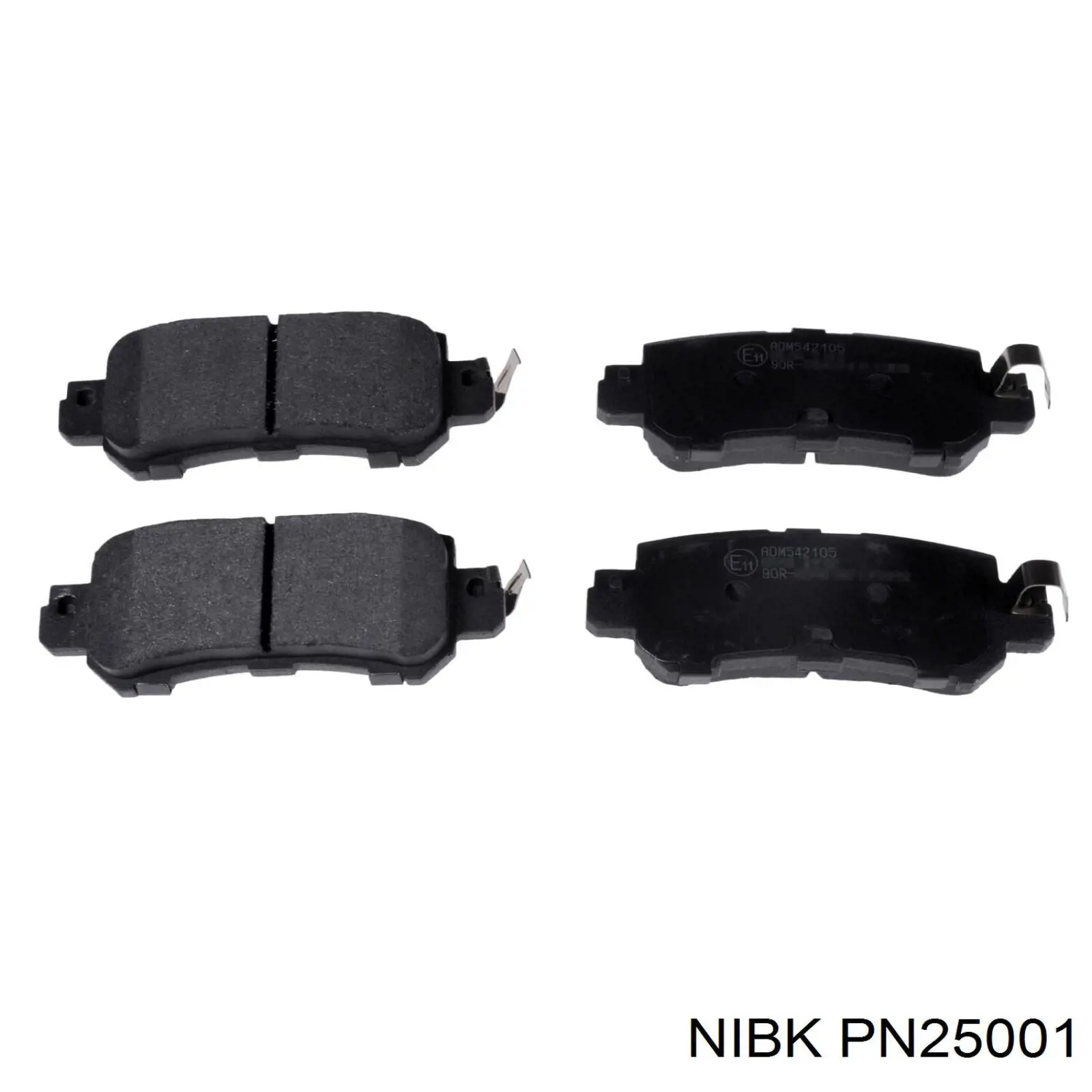 Sapatas do freio traseiras de disco Nibk PN25001