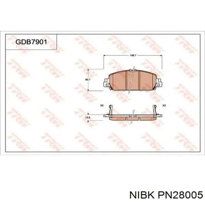 PN28005 Nibk Sapatas do freio dianteiras de disco