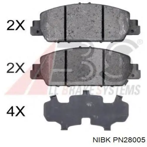 Compre PN28005 Nibk Sapatas do freio dianteiras de disco
