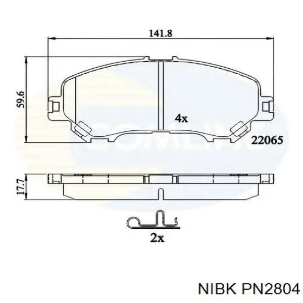Sapatas do freio dianteiras de disco Nibk PN2804