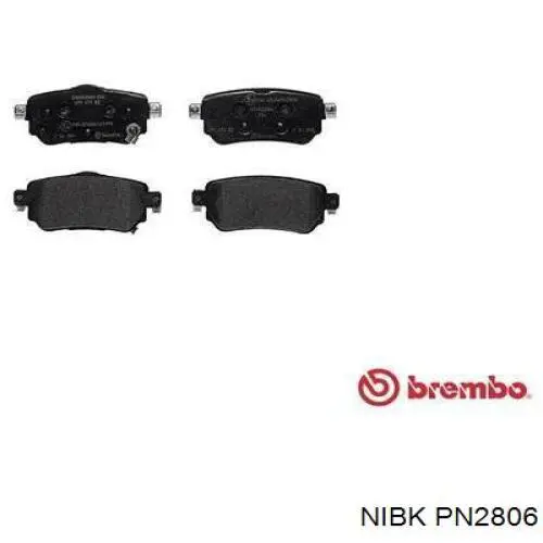 PN2806 Nibk Sapatas do freio traseiras de disco