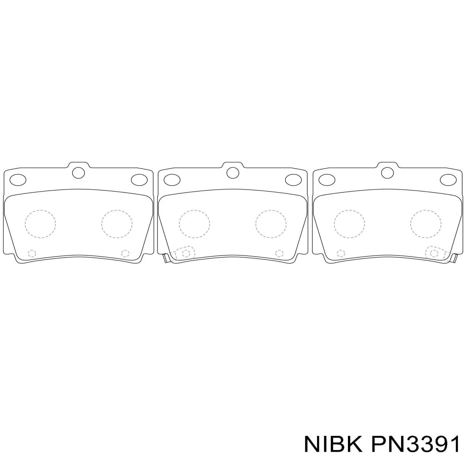 PN3391 Nibk Sapatas do freio traseiras de disco