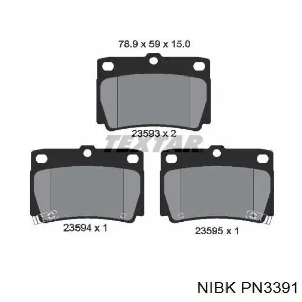 Sapatas do freio traseiras de disco Nibk PN3391 preço, a partir de 30,52 USD