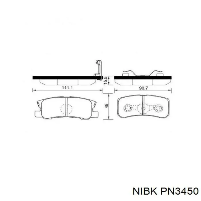 Sapatas do freio traseiras de disco Nibk PN3450 preço, a partir de 23,24 USD