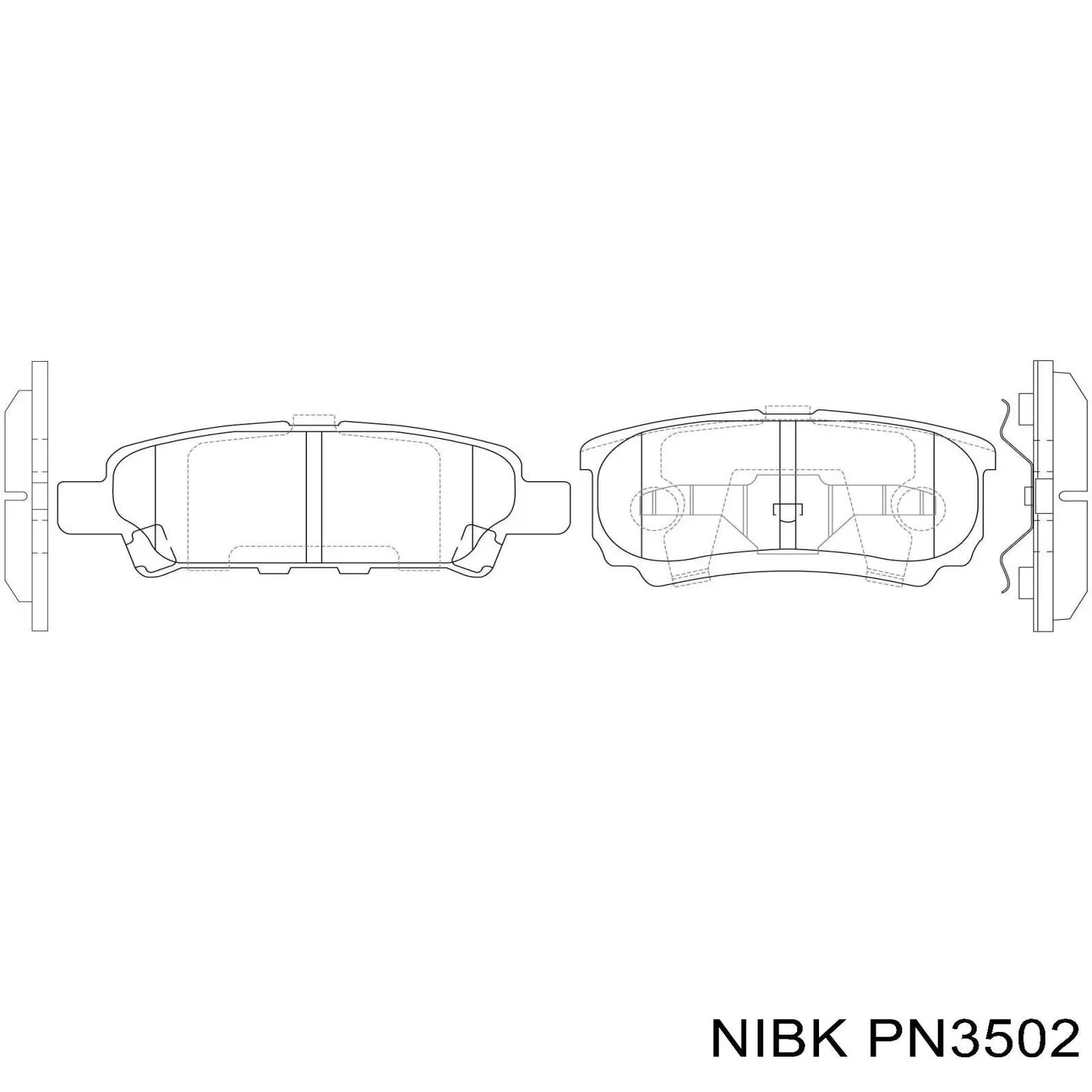 Sapatas do freio traseiras de disco Nibk PN3502 preço, a partir de 21,32 USD