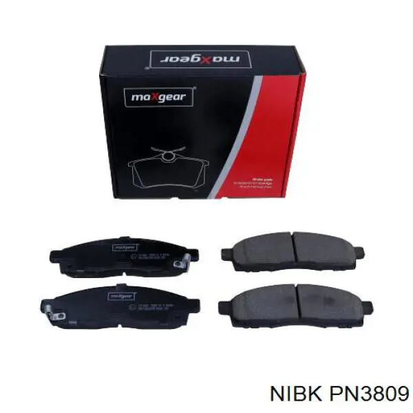 Sapatas do freio dianteiras de disco PN3809 Nibk