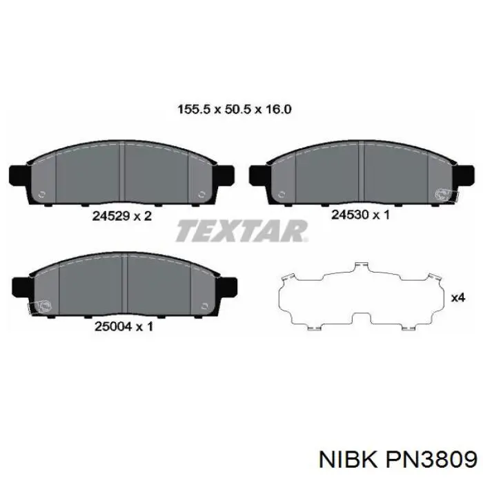 Compre PN3809 Nibk Sapatas do freio dianteiras de disco
